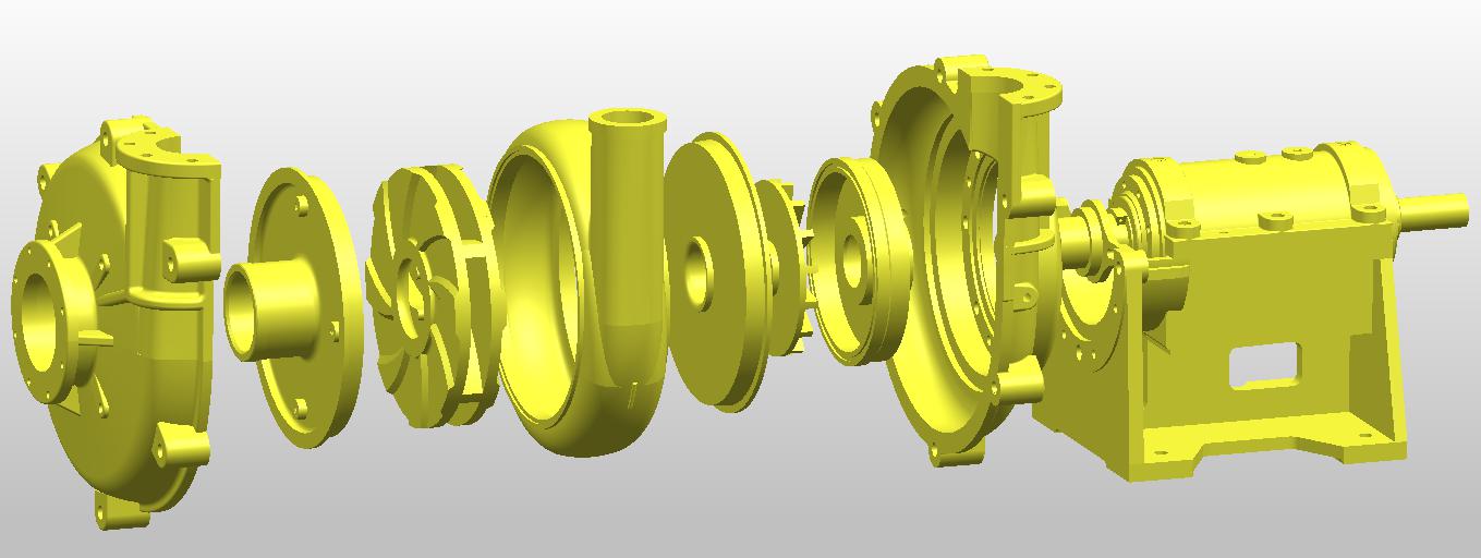 卧式渣浆泵染色仿真结构图